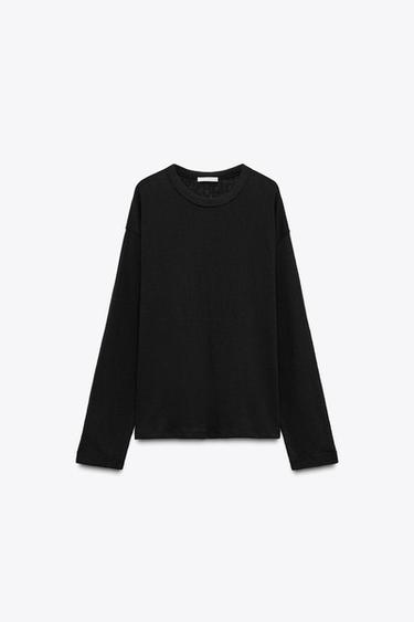 SLUB RUSTIC T-SHIRT - Black by Zara - Image 0