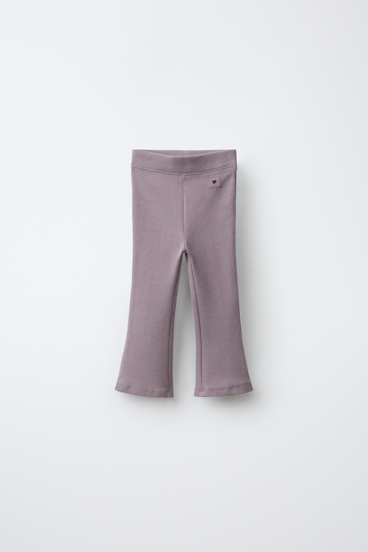 FLARE LABEL LEGGINGS — dirty-mauve