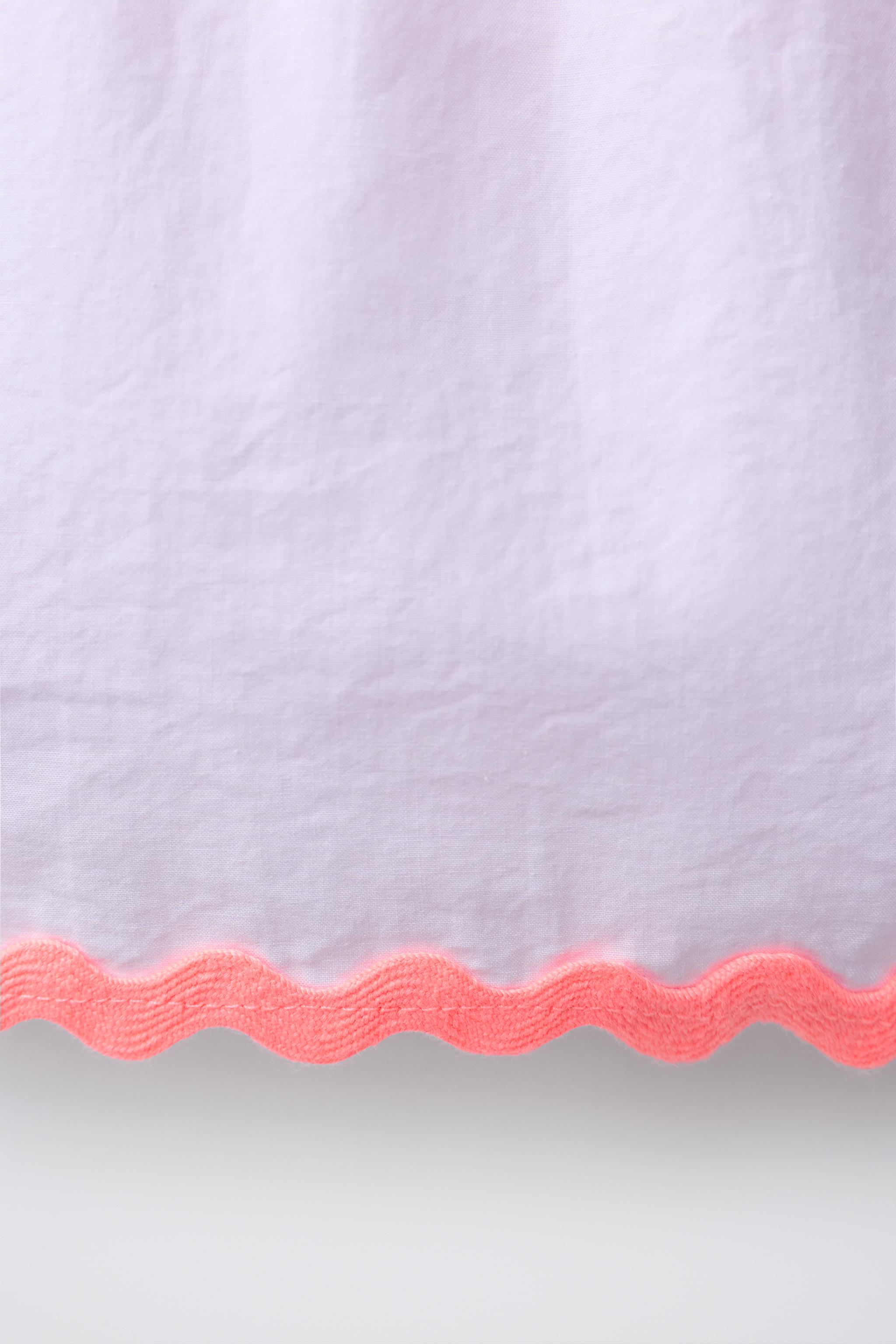 CASA LAWA X ZARA KIDS CONTRAST RUFFLE POPLIN TOP