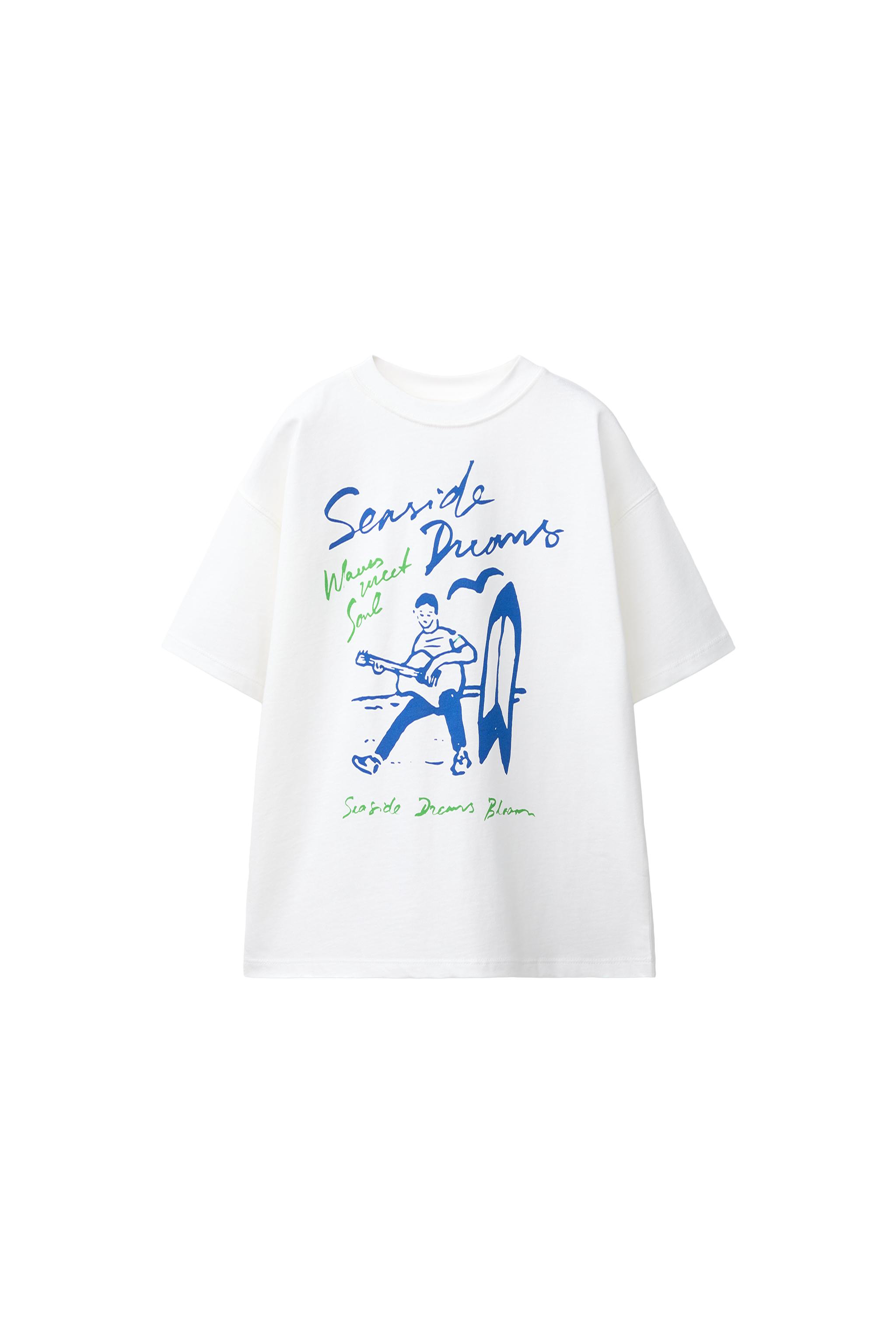 プリント Tシャツ ホワイト テキストプリントTシャツ - ホワイト | ZARA Japan / 日本