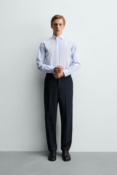 CAMISA SLIM FIT CUELLO CONTRASTE - rayas de Zara - Imagen 0