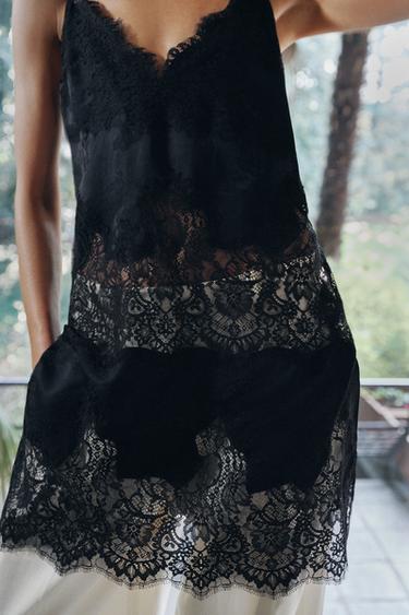 ZW COLLECTION LONG LACE TOP - Black by Zara - Image 3