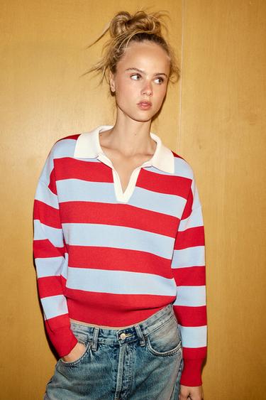 STRIPED POLO JUMPER - striped by Zara
