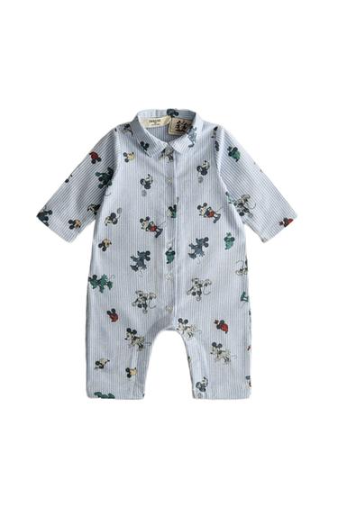 MICKEY & MINNIE ©DISNEY FLANNEL BABY ROMPER - Light blue by Zara