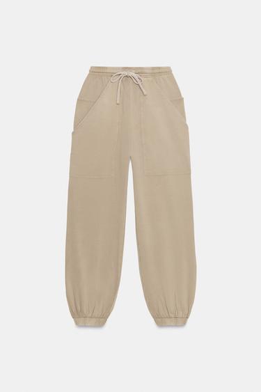Zara JOGGER PANTS WITH POCKETS - Beige