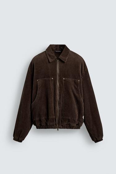 QUILTED CORDUROY JACKET - Brown by Zara