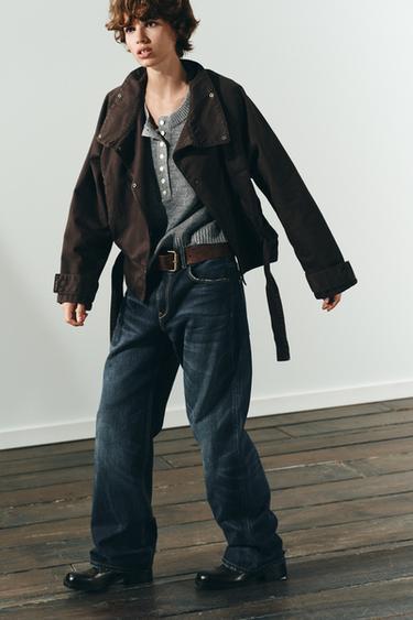BELTED COTTON JACKET - Brown by Zara - Image 4