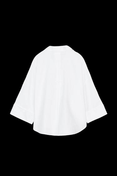 WIDE-SLEEVE LINEN BLEND SHIRT - White by Zara