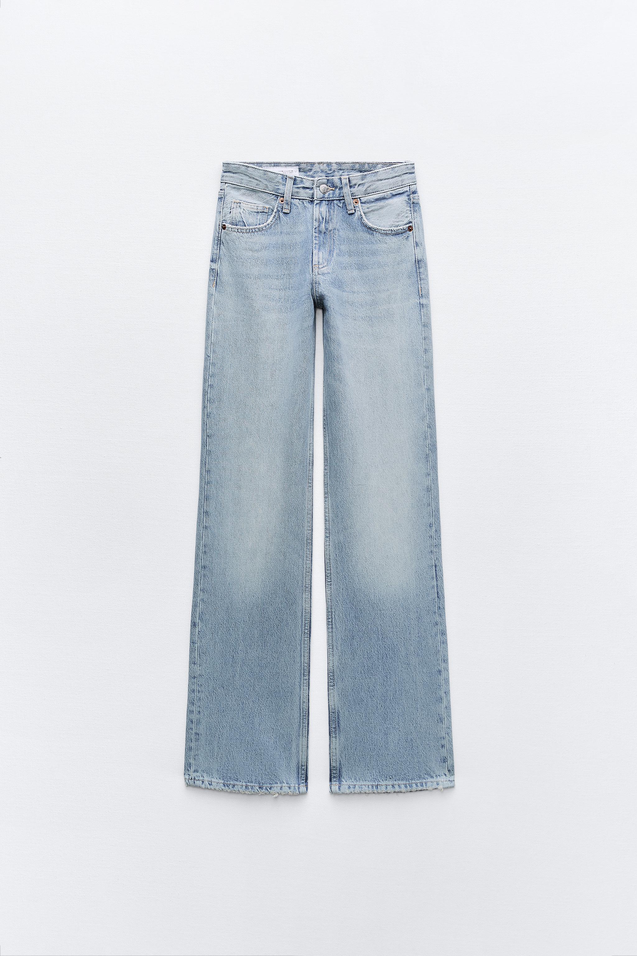 TRF WIDE-LEG MID-RISE FULL LENGTH JEANS - Blue | ZARA United Kingdom