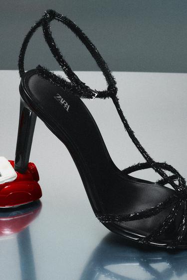 SANDALES À TALONS STYLE PLAGE - Noir de Zara