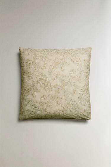 PAISLEY PRINT PILLOWCASE - Green by Zara - Image 2