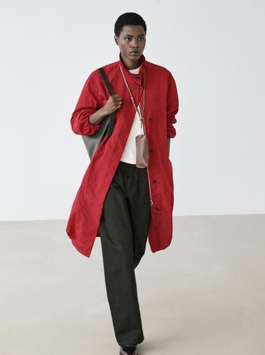 Zara Long oversize parka - Red