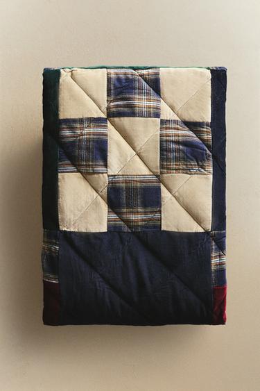Zara PATCHWORK BLANKET - Green