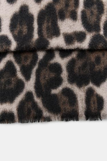 FOULARD À IMPRIMÉ ANIMAL - Léopard / Gris de Zara - Image 3