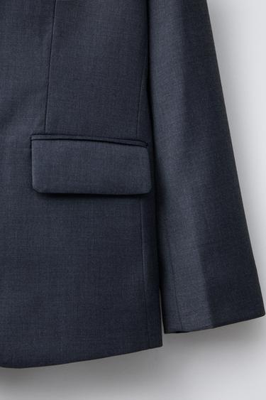 TEXTURED SUIT BLAZER - Navy blue by Zara - Image 3