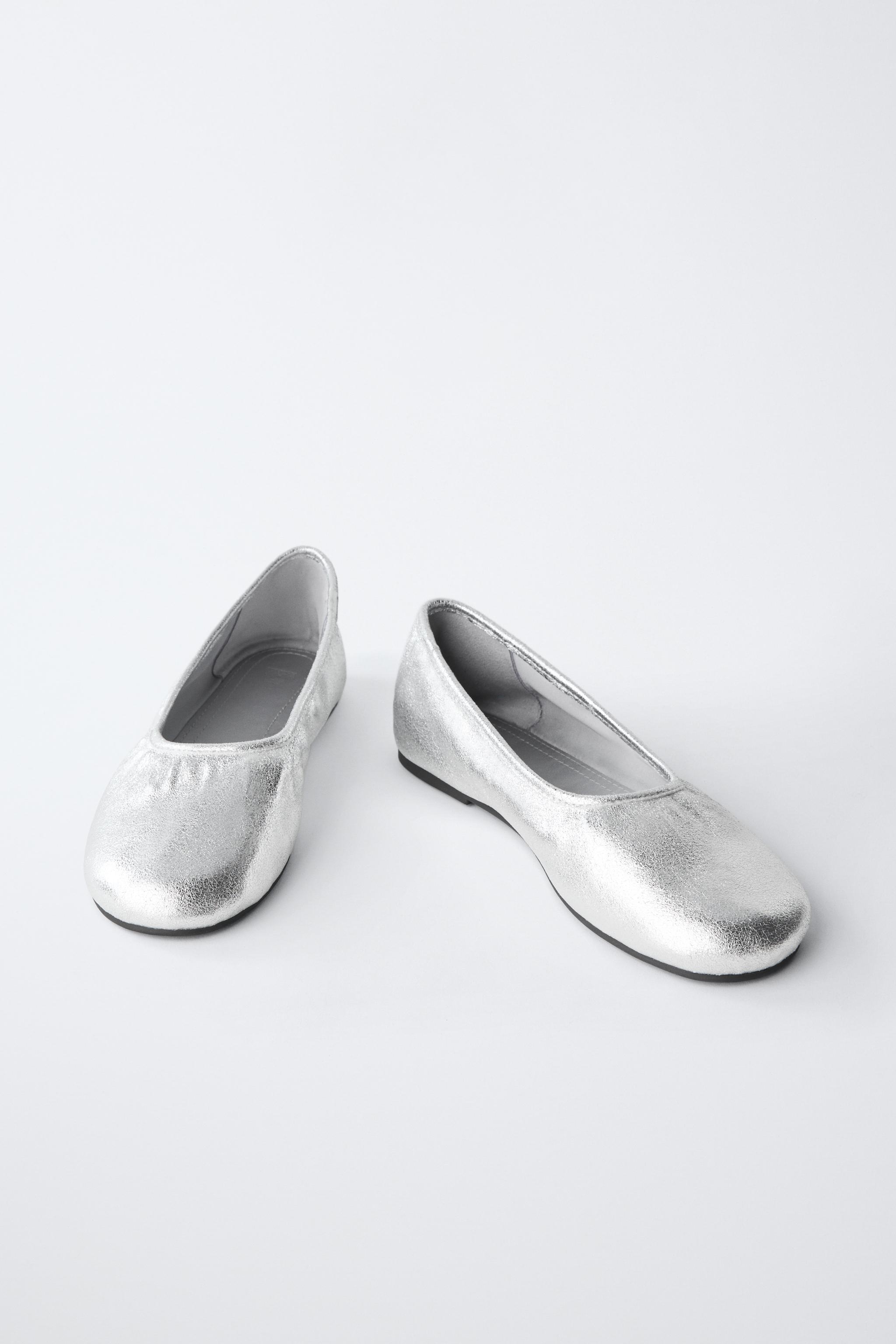 Обувь Zara SILVER BALLET FLATS — фото 3