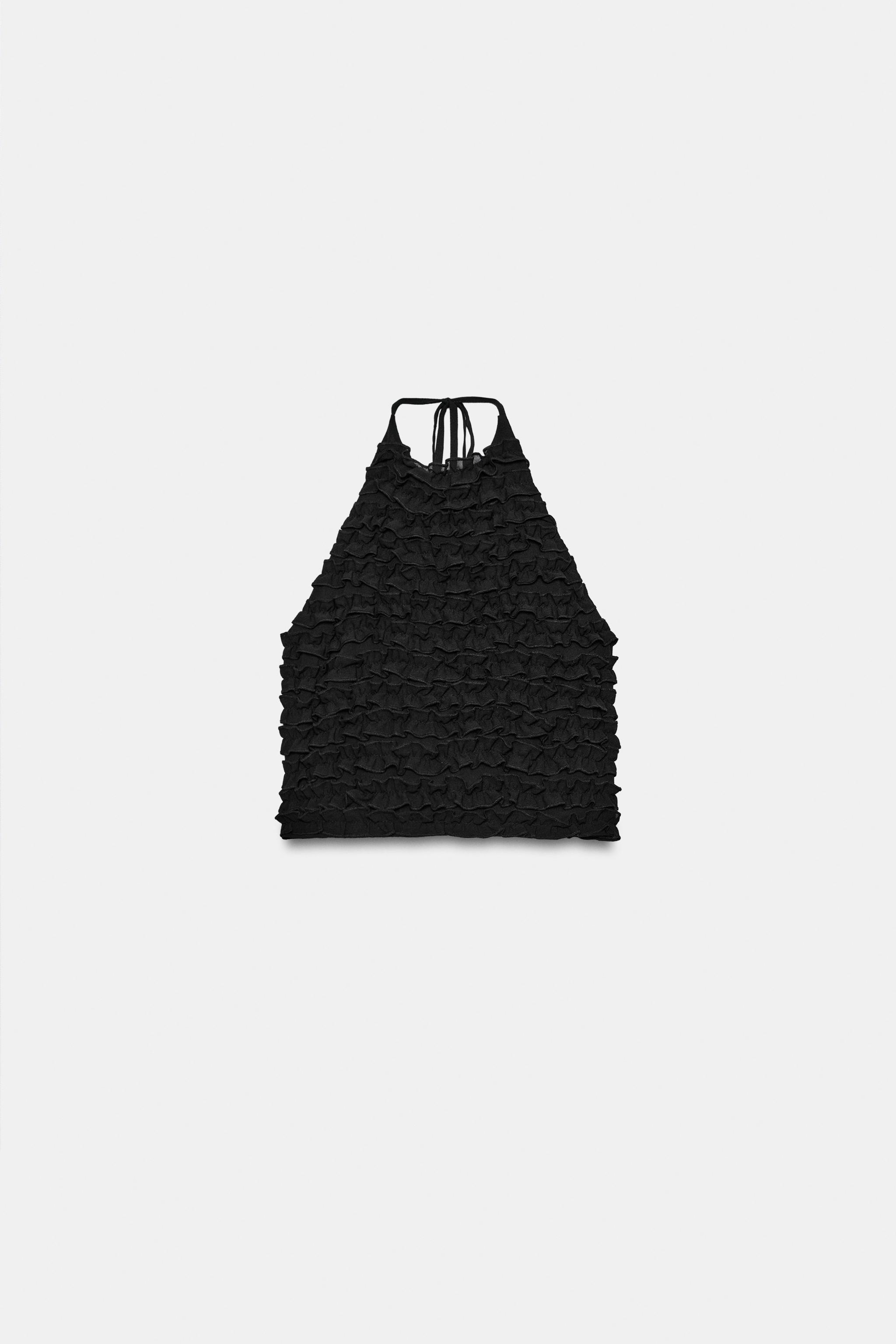 Zara VOLANLI HALTER TOP görsel 5