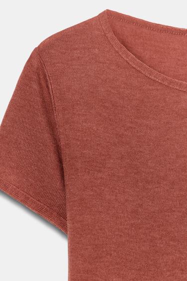 ROBE LONGUE À MANCHES COURTES - Orange de Zara - Image 8