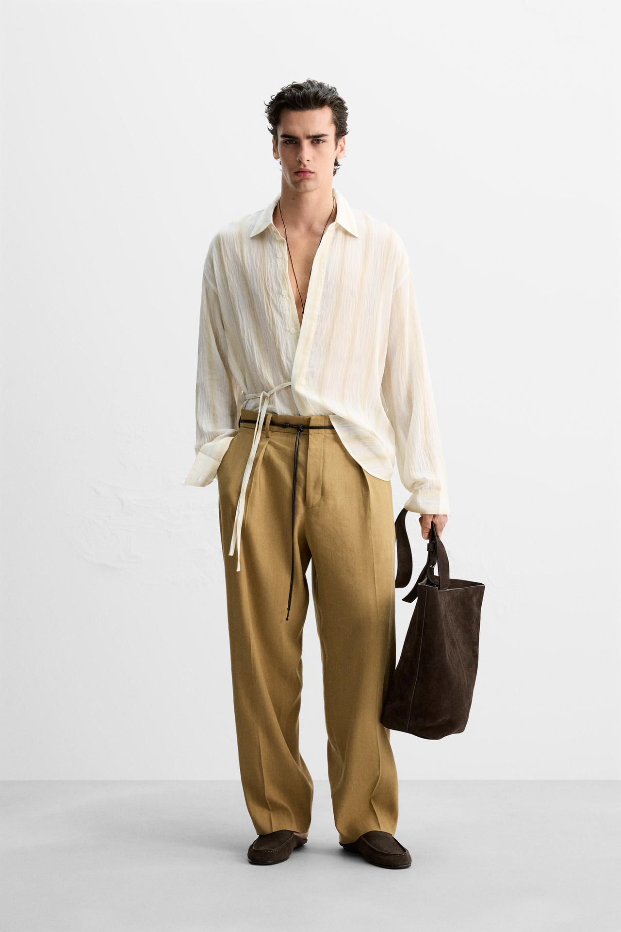 FLOWING SHIRT WITH BOW - Oyster-white by Zara