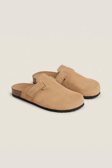 SABOTS CUIR SURPIQÛRES - Beige de Zara - Image 1