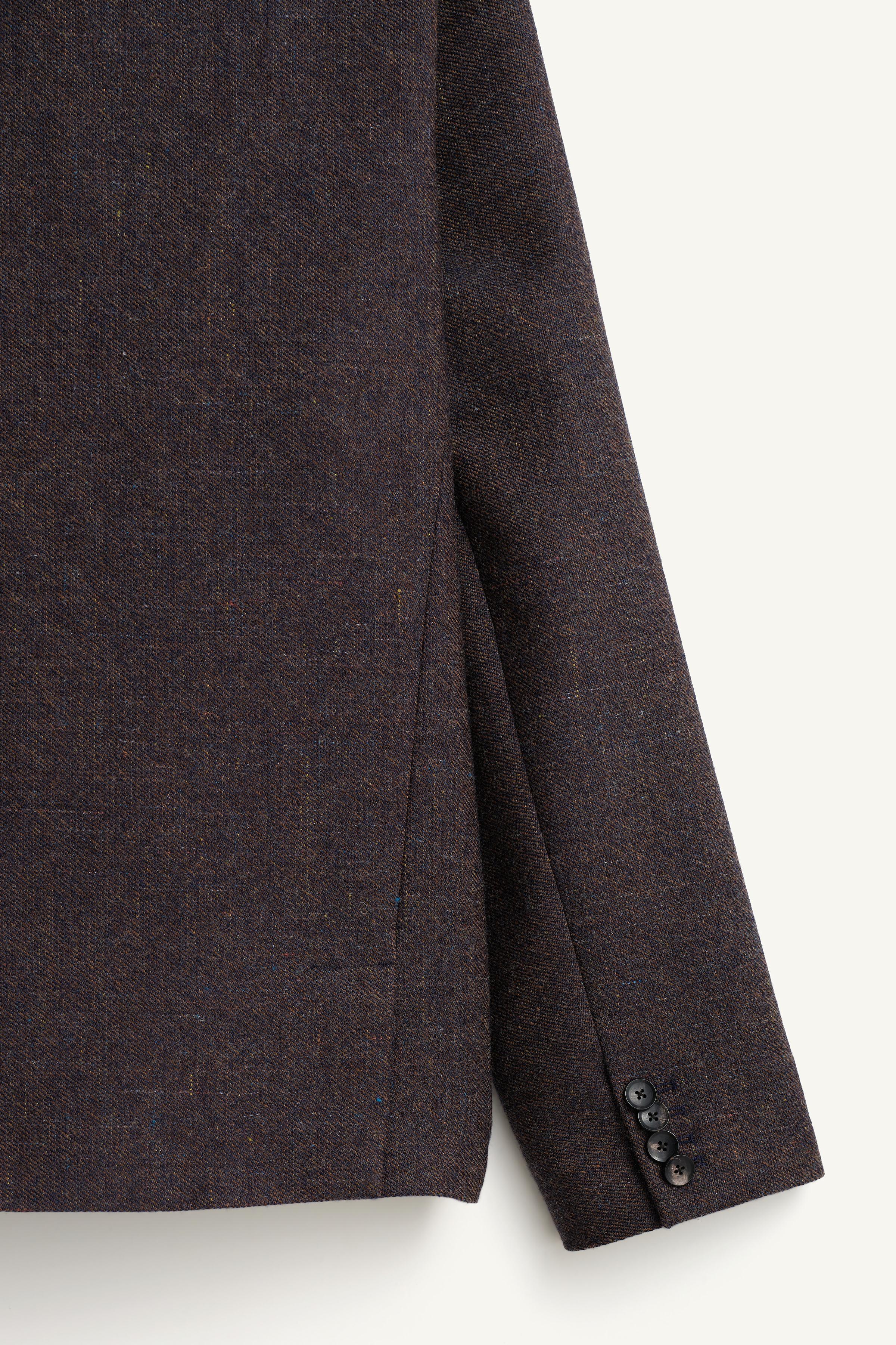 STRUCTURED WOOL-BLEND DOUBLE-BREASTED SUIT BLAZER