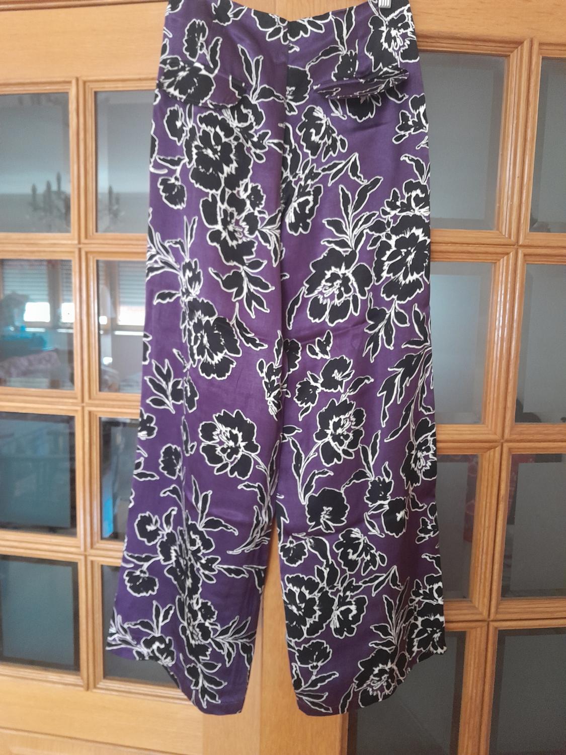 SATIN FLORAL PRINT TROUSERS - Image 8