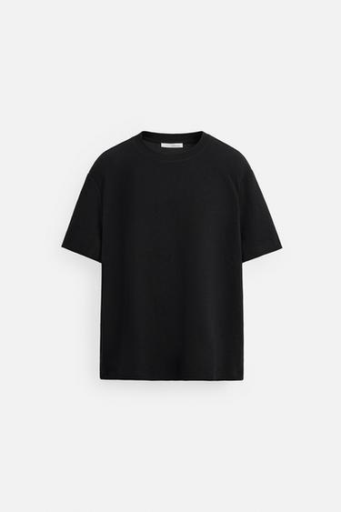 COMPACT PIQUÉ T-SHIRT - Navy blue by Zara