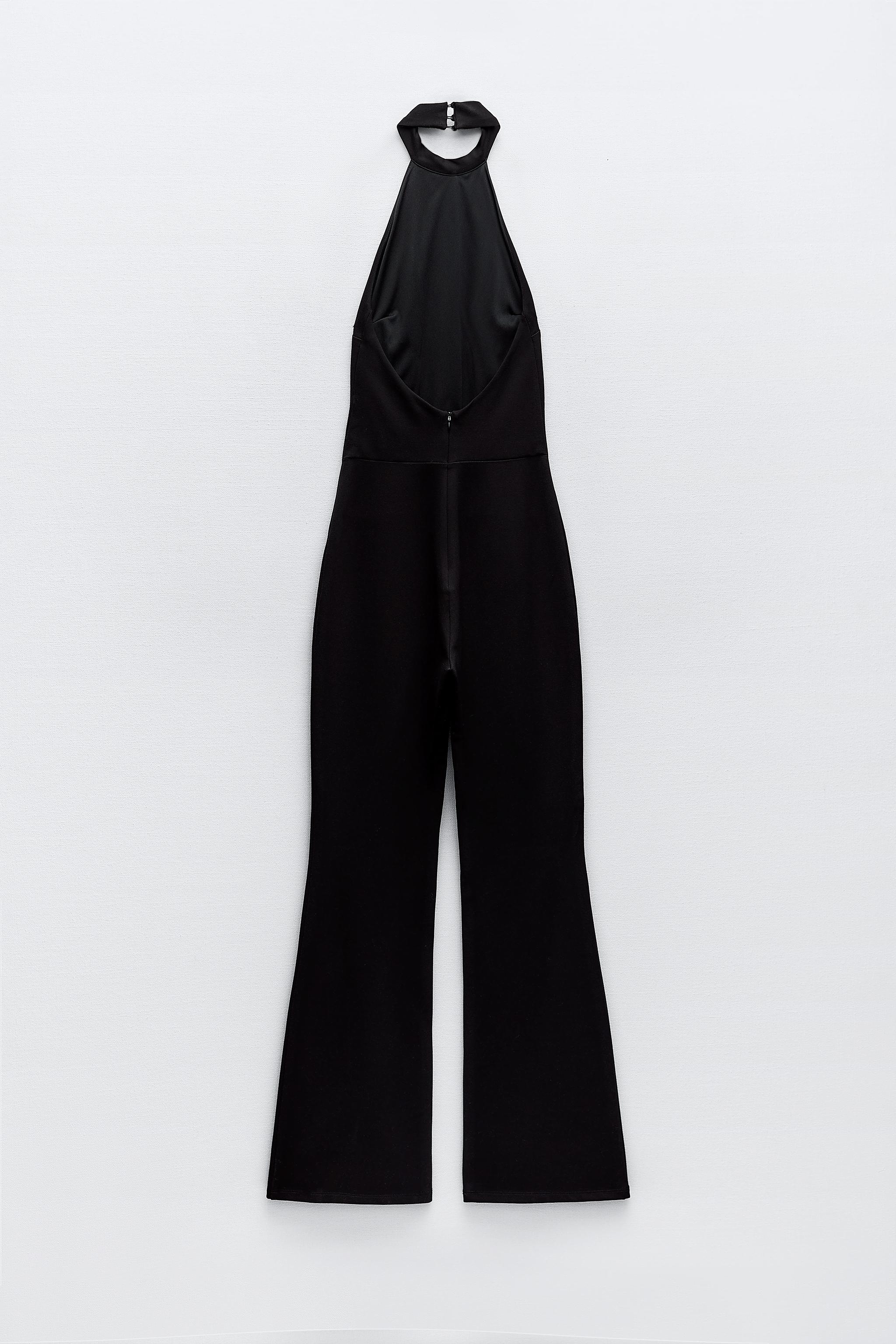 LONG HALTER JUMPSUIT - Black