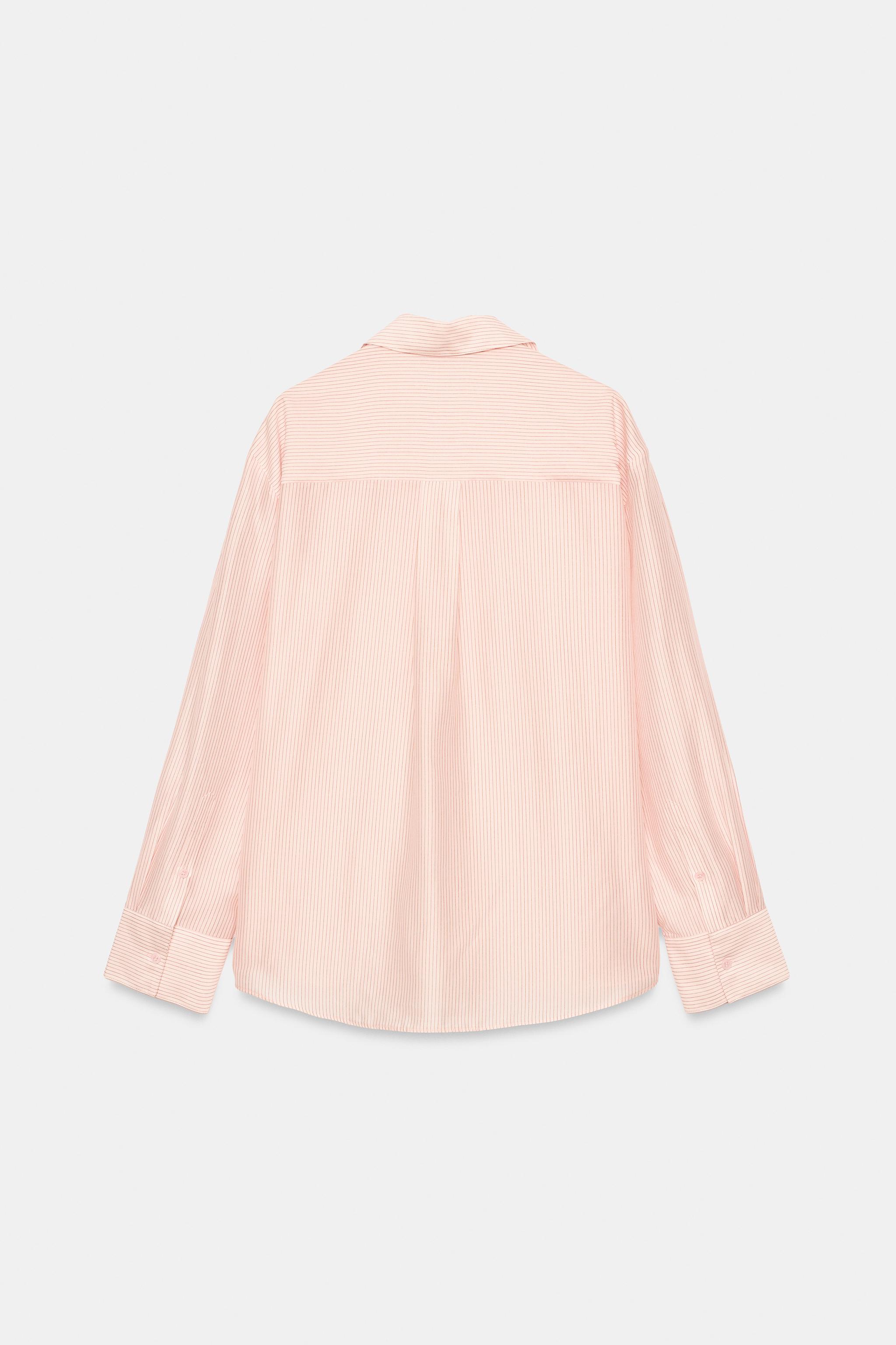 Zara ZW COLLECTION ÇİZGİLİ GÖMLEK görsel 6