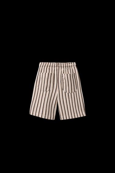 STRIPED TEXTURED BERMUDAS - Multicoloured by Zara