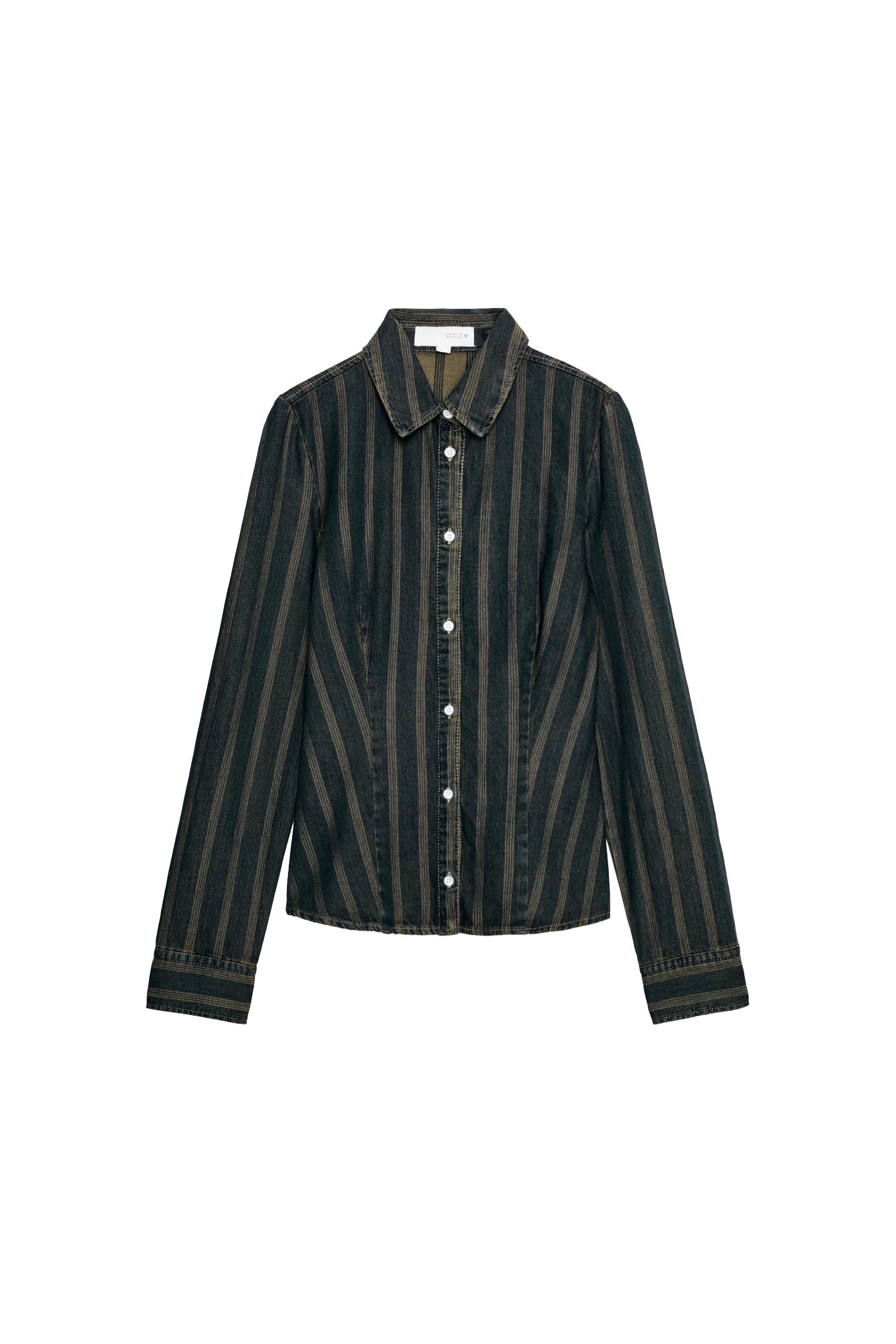 CAMISA RAYAS DENIM TRF