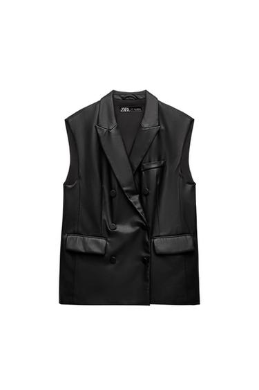FAUX LEATHER WAISTCOAT