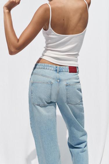 JEAN Z1975 STRAIGHT FULL LENGTH TAILLE HAUTE TAILLE CROISÉE - Bleu clair de Zara - Image 4
