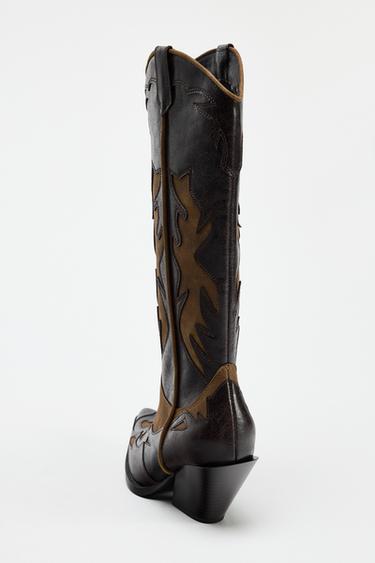 COMBINED COWBOY BOOTS - Brown by Zara - Image 4