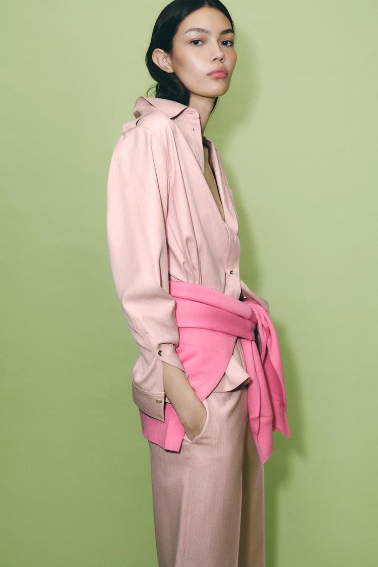 CAMISA BOLSILLO Rosa ZARA Chile - Main Image