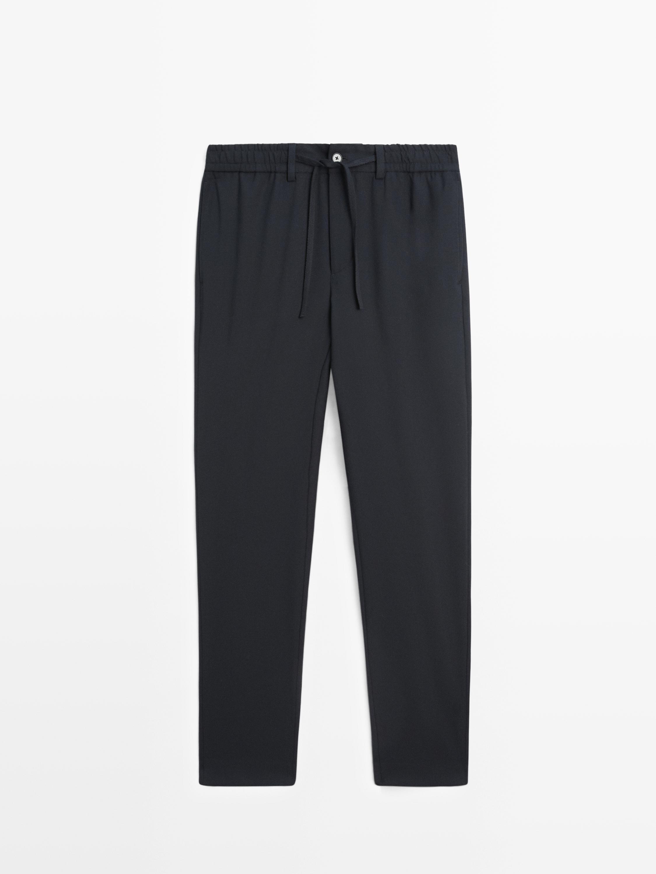 Pantalon structuré en laine froide