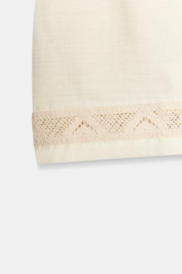 EMBROIDERED SHORTS WITH ELASTIC WAIST - Light beige by Zara - Image 6
