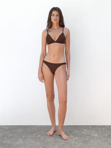 Zara Textured bikini bottoms - Dark brown - Image 0