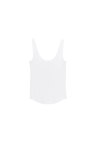 CAMISETA TIRANTES ALGODÓN - Blanco de Zara