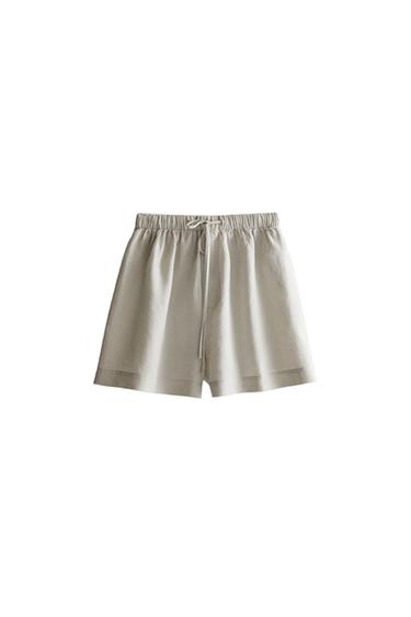 Zaras LINNESHORTS - Grå