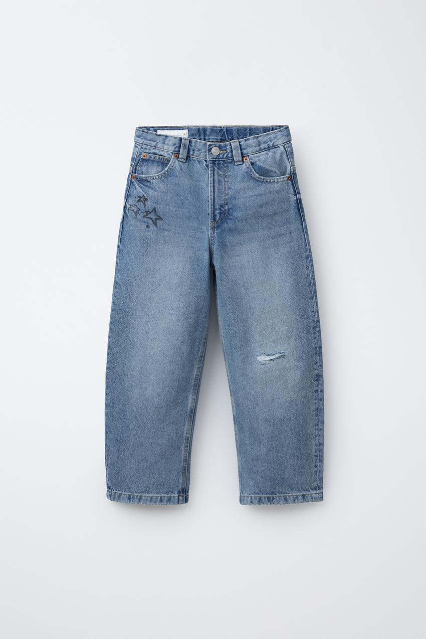 SKATER JEANS WITH STARS - Mid-blue | ZARA Australia