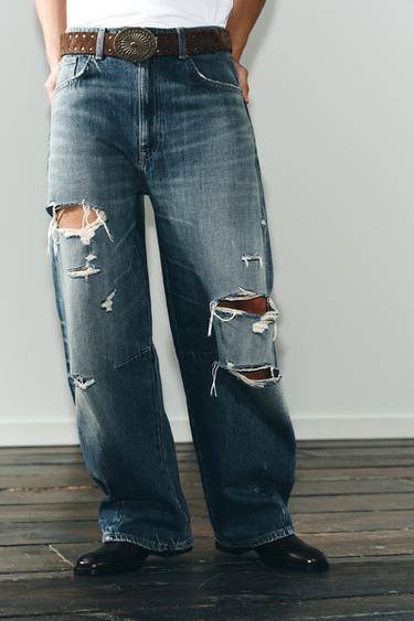 TRF MID-WAIST BAGGY BALLOON JEANS - Indigo by Zara