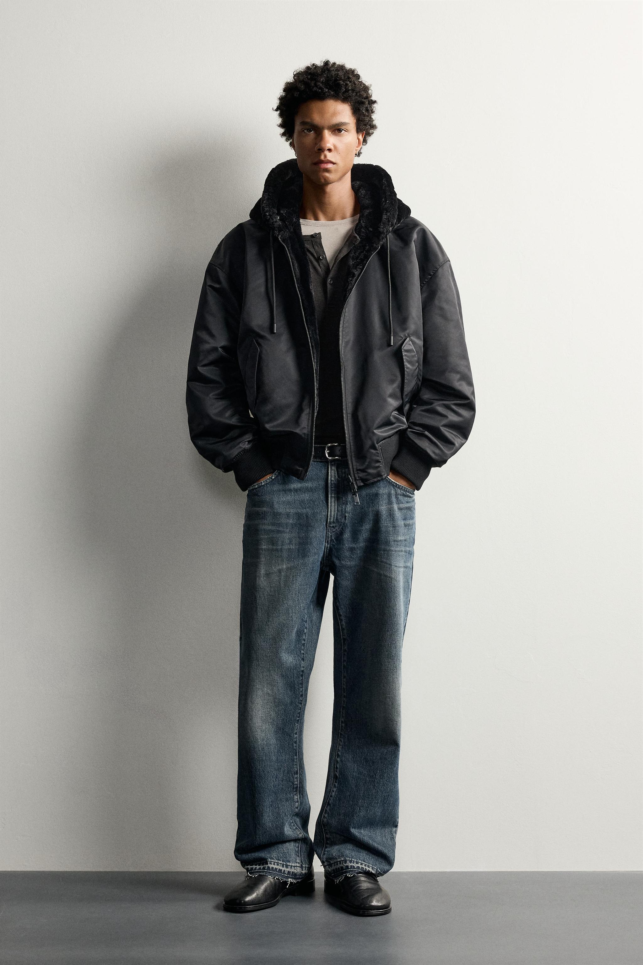 REVERSIBLE FAUX SHEARLING BOMBER JACKET