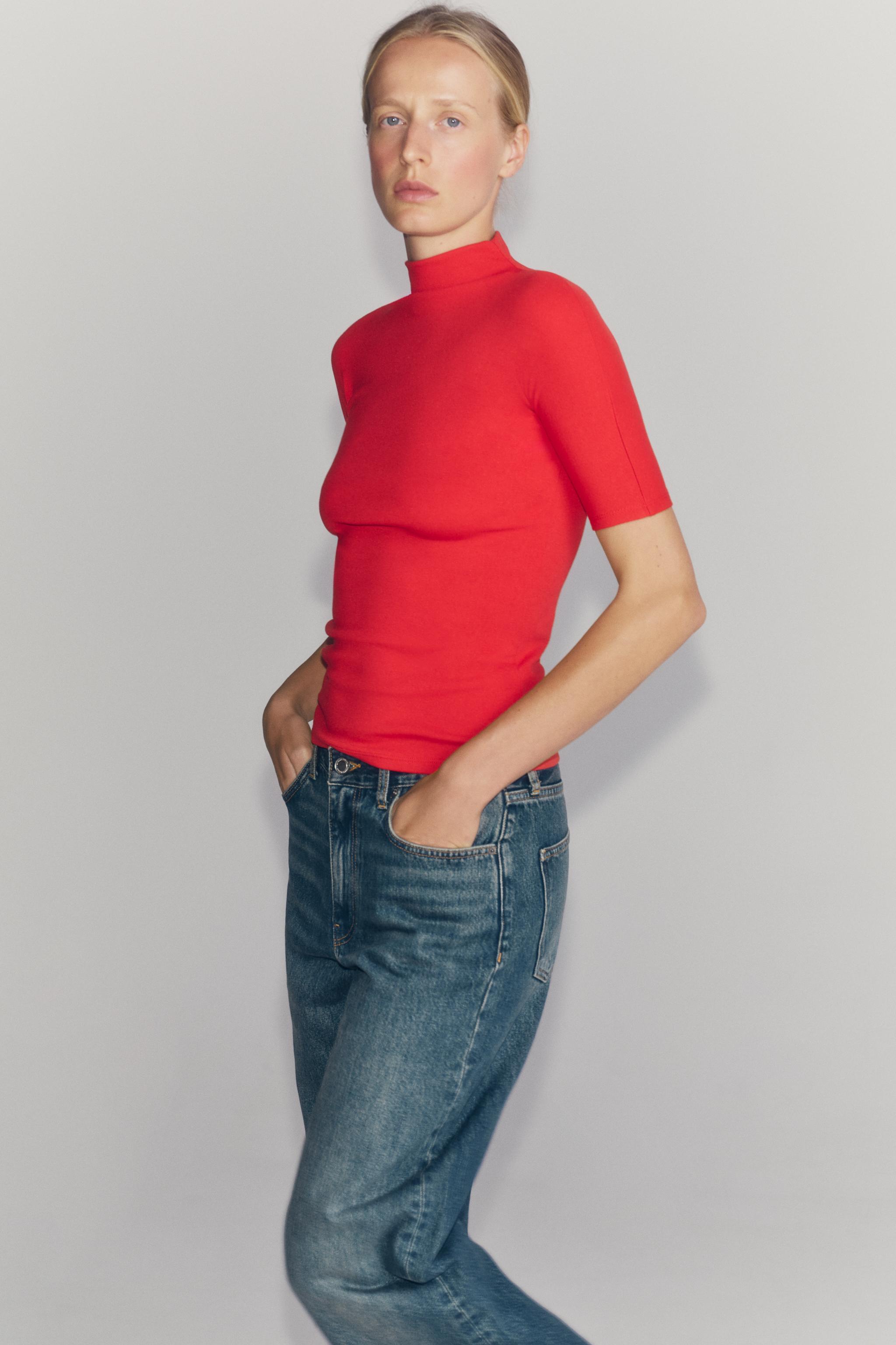 BUTTONED STAND-UP COLLAR T-SHIRT - thumbnail 5