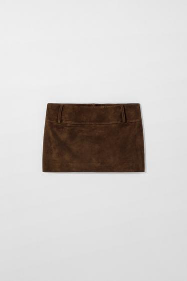 KATE MOSS X ZARA SUEDE LEATHER SKIRT - Brown by Zara