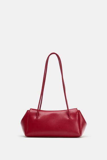 ロングショルダーバッグレッドZaraのロングショルダーバッグ - レッド