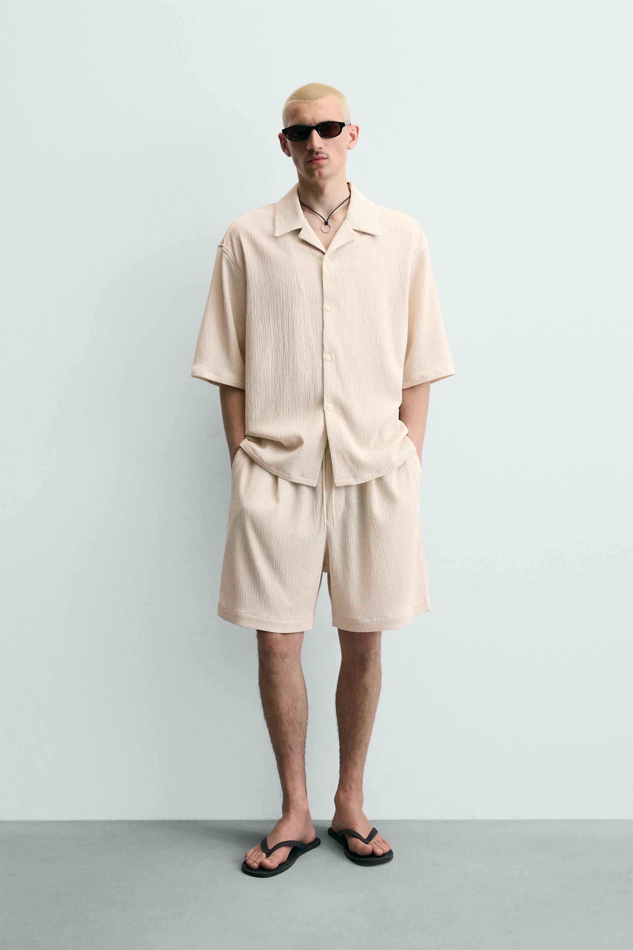 EMBOSSED RELAXED FIT SHIRT - Beige marl | ZARA United States