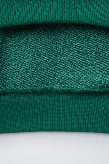 EMBROIDERED SLOGAN SWEATSHIRT - Green by Zara - Image 3