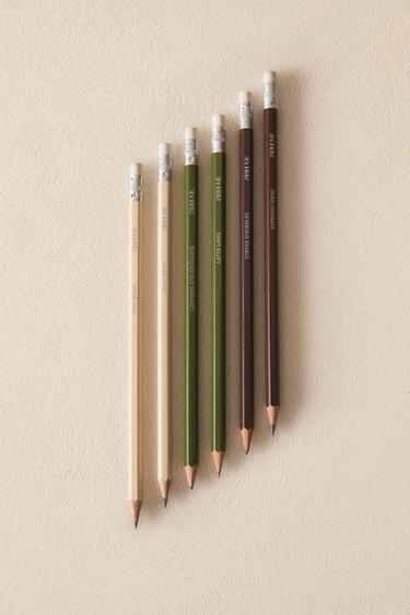 PACK OF COFFEE PENCILS (PACK OF 6) - Brown by Zara