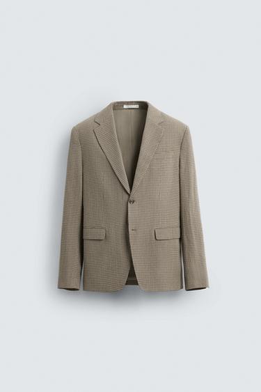 HOUNDSTOOTH BLAZER - Brown by Zara